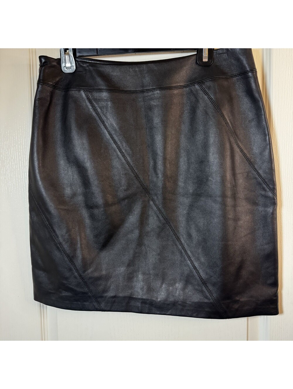 Size 10 Valerie Stevens 100% Leather Skirt With Side Zipper Vintage Fall